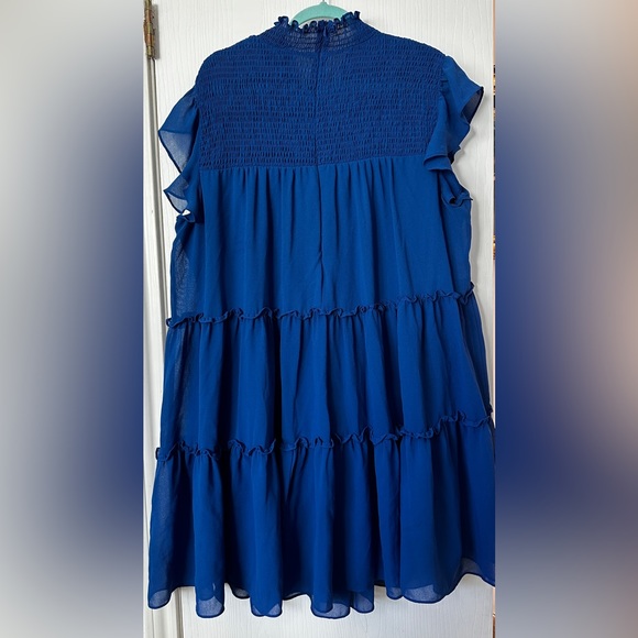Madison Tara mini dress in blue plus size 22 women’s - smocked top, tiered - Picture 3 of 7